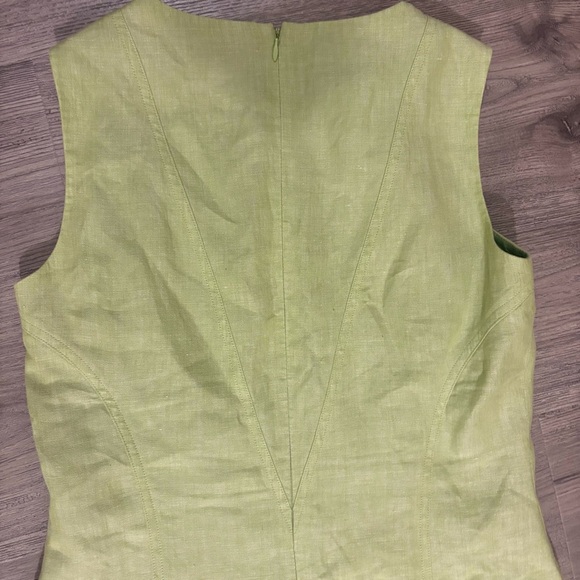 Talbots 100% Irish Linen Lime Green Sheath Dress Women’s Sz 6 Sleeveless Classic - Picture 13 of 15